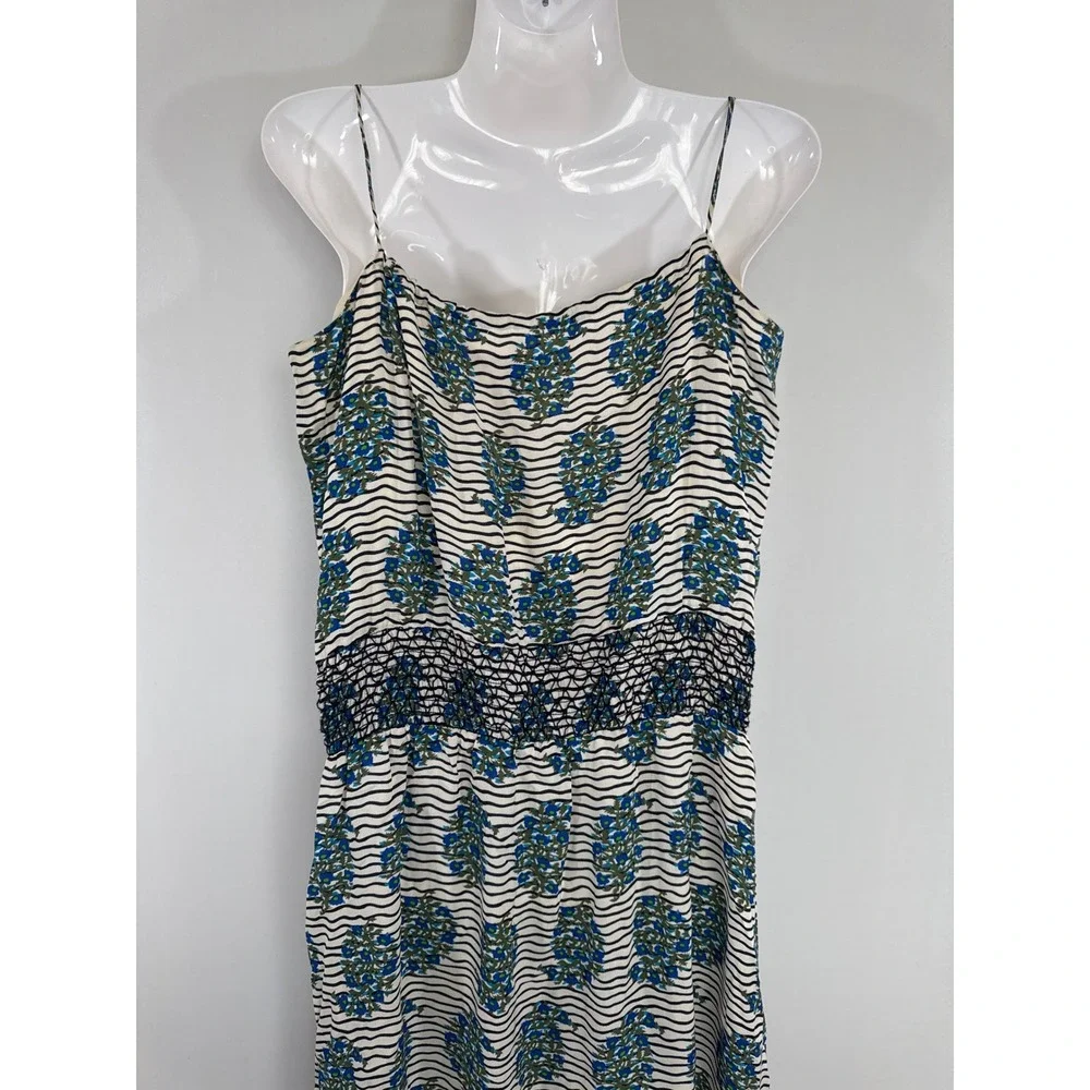Tory Burch Shelbee Floral Printed 100% Silk Maxi Dress Size 6 Boho Beachy Vacay